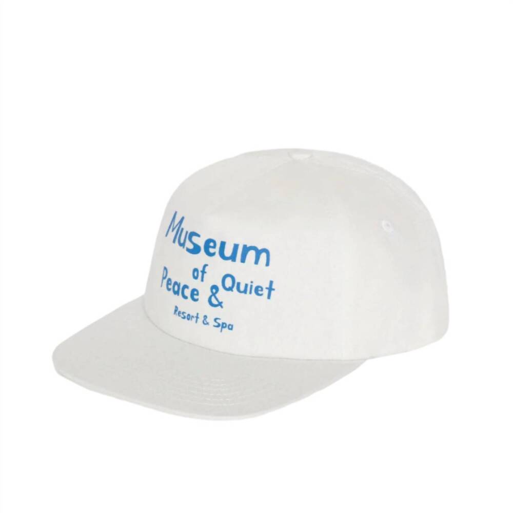 NEW MUSEUM OF PEACE & QUIET unisex - resort five panel hat in white/ baby blue